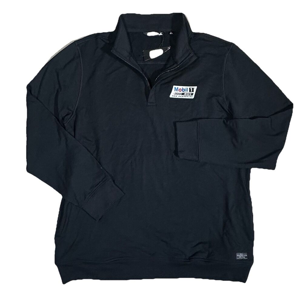 NWT Travis Mathew x Mobil1 301 Racing 1/4 Zip Pullover Men's XL Black Golf Soft
